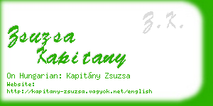 zsuzsa kapitany business card